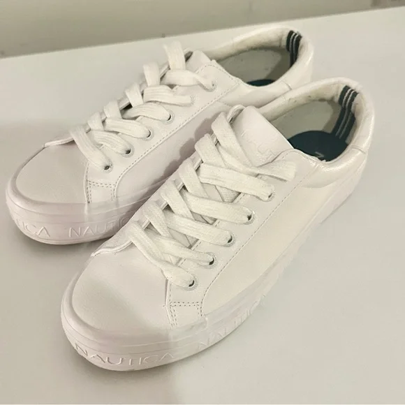 Nautica Women's Classic White Sneakers - Picture 3 of 7